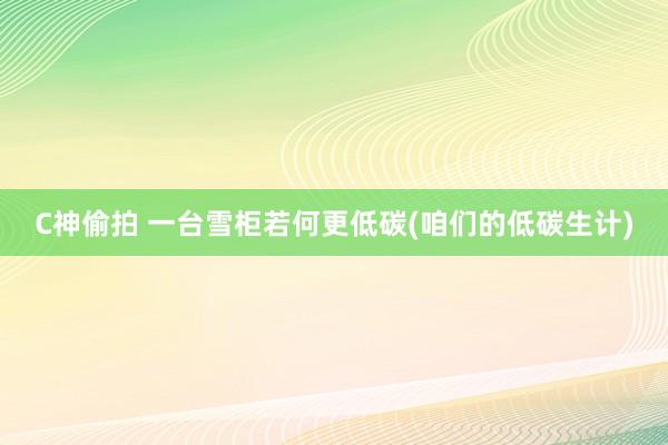 C神偷拍 一台雪柜若何更低碳(咱们的低碳生计)