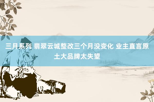 三月系列 翡翠云城整改三个月没变化 业主直言原土大品牌太失望