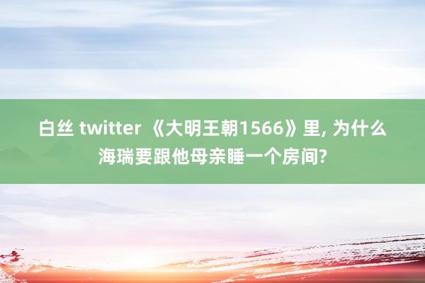 白丝 twitter 《大明王朝1566》里， 为什么海瑞要跟他母亲睡一个房间?